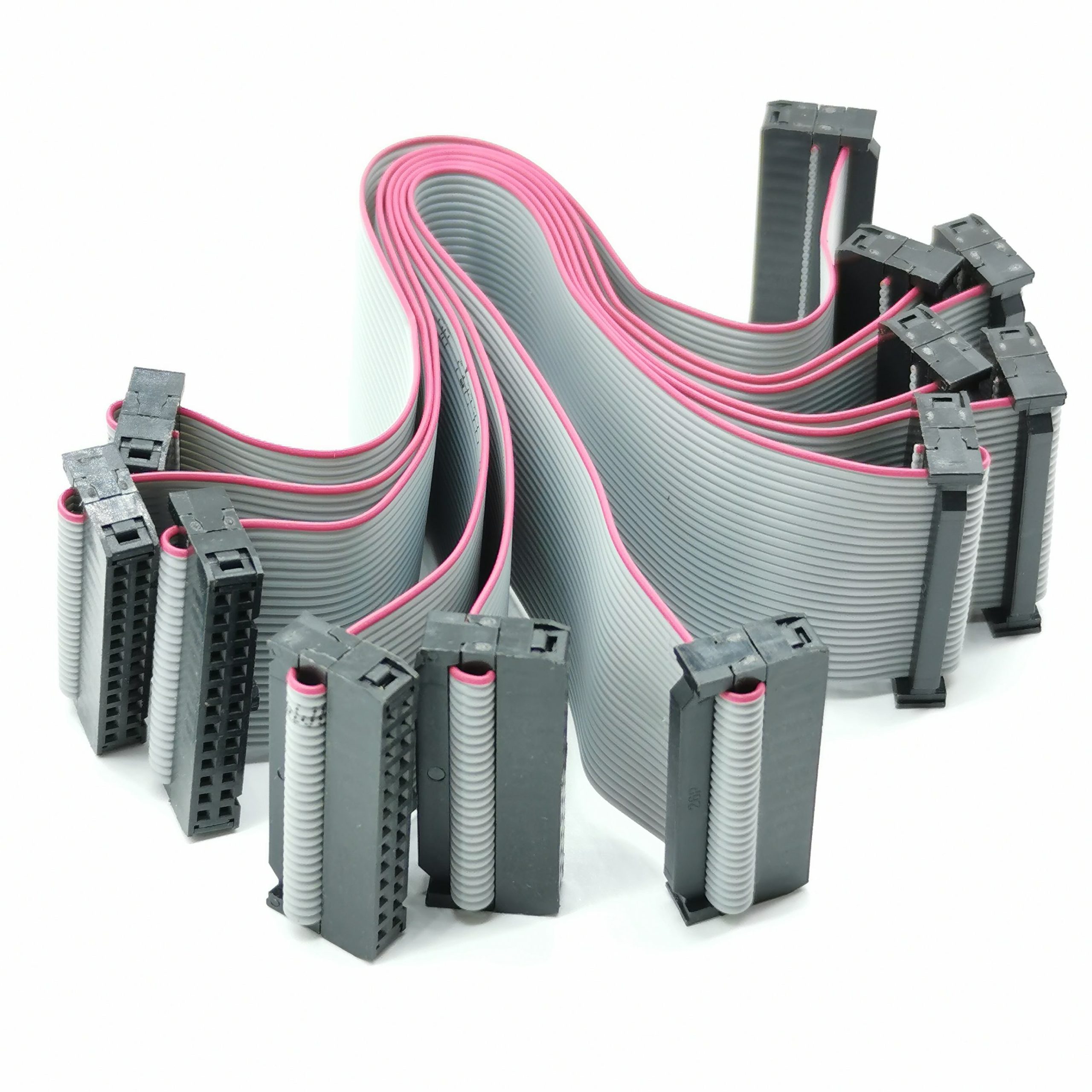 Manufacture 1.27mm 2.0mm 2.54mm IDC Flat Ribbon Sensor Gray Cable with Red Edge Assembly Wiring Harness with Conductive Fabric Cloth for Electrical Organ插图10