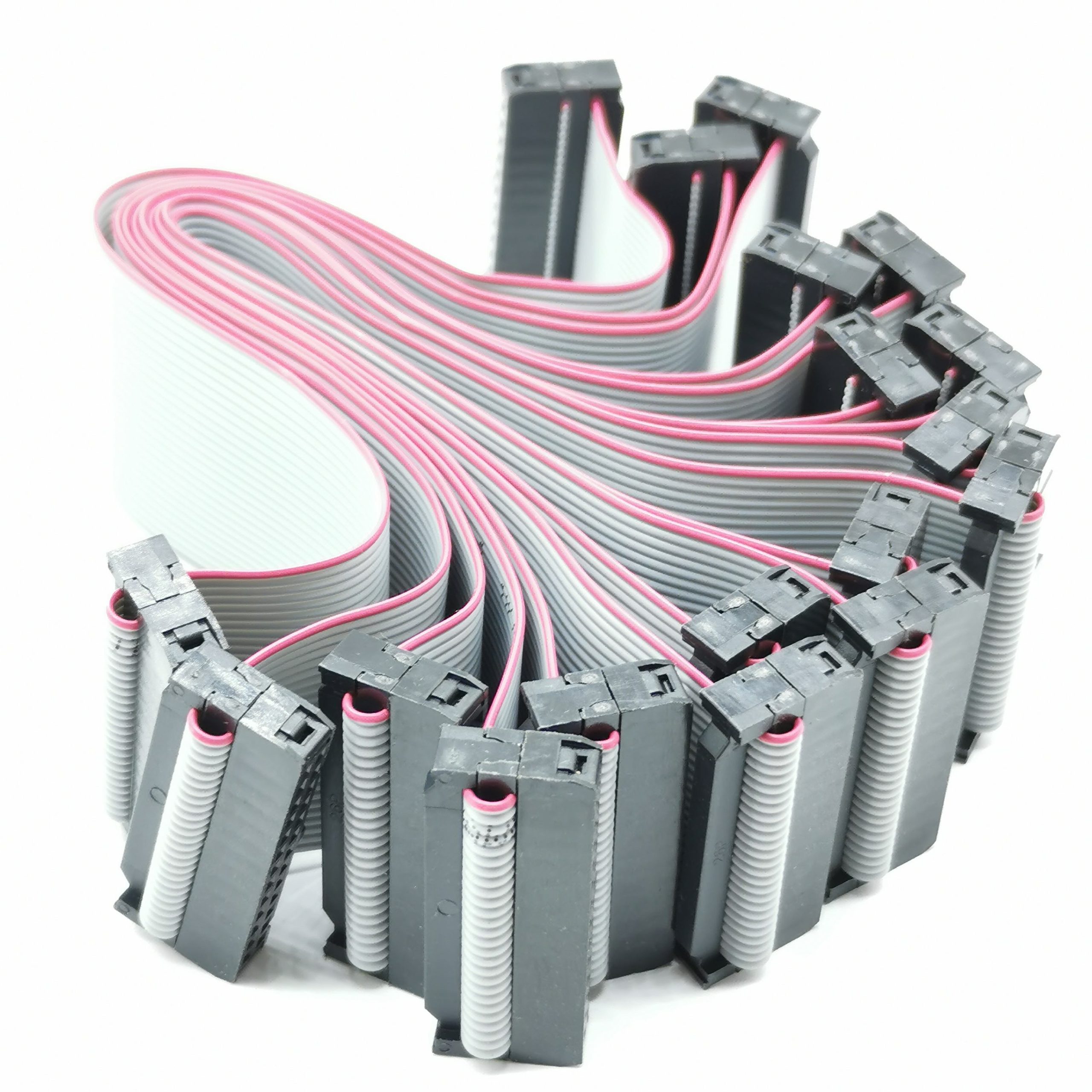 Manufacture 1.27mm 2.0mm 2.54mm IDC Flat Ribbon Sensor Gray Cable with Red Edge Assembly Wiring Harness with Conductive Fabric Cloth for Electrical Organ插图4