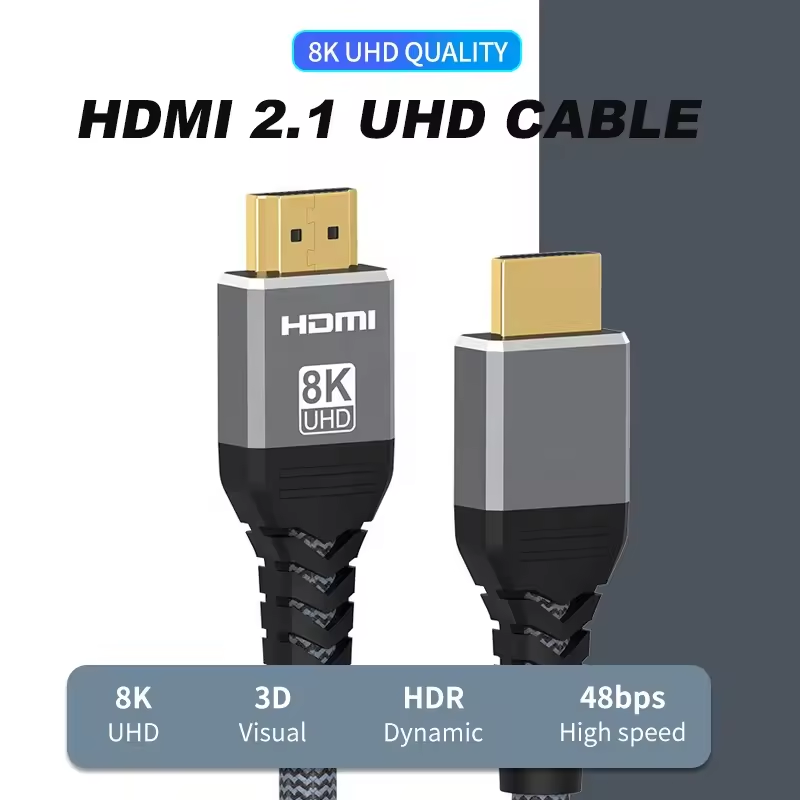 New 8K HDMI 2.1 Cable 8K 60HZ 4K 120HZ HDMI Cable Support 3D 48Gbps High Speed Transmission for HDTV Projector PC HDMI Cable 4K