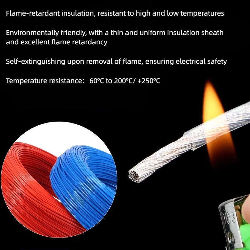 AF-250 Series Silver Plated Copper High Temperature Wire 250℃ 600V PFA Insulated VW-1 RoHS Compliant Hook Up Wire for Aerospace插图