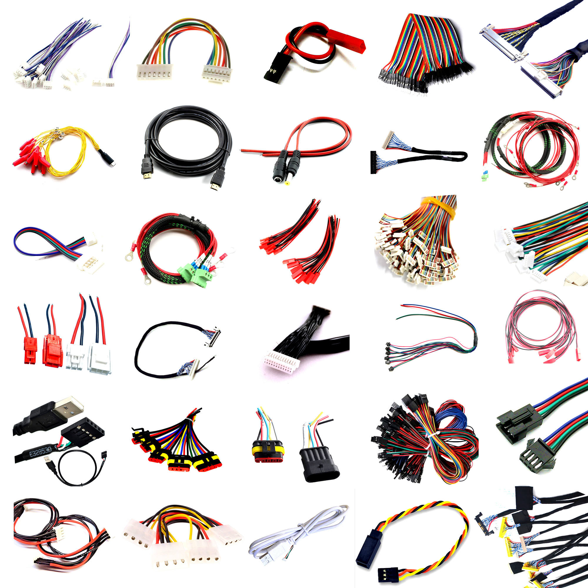 Multi-Color JST PH/XH Connector Wire Harness, 2-12 Pin Custom Electronic Connection Cable