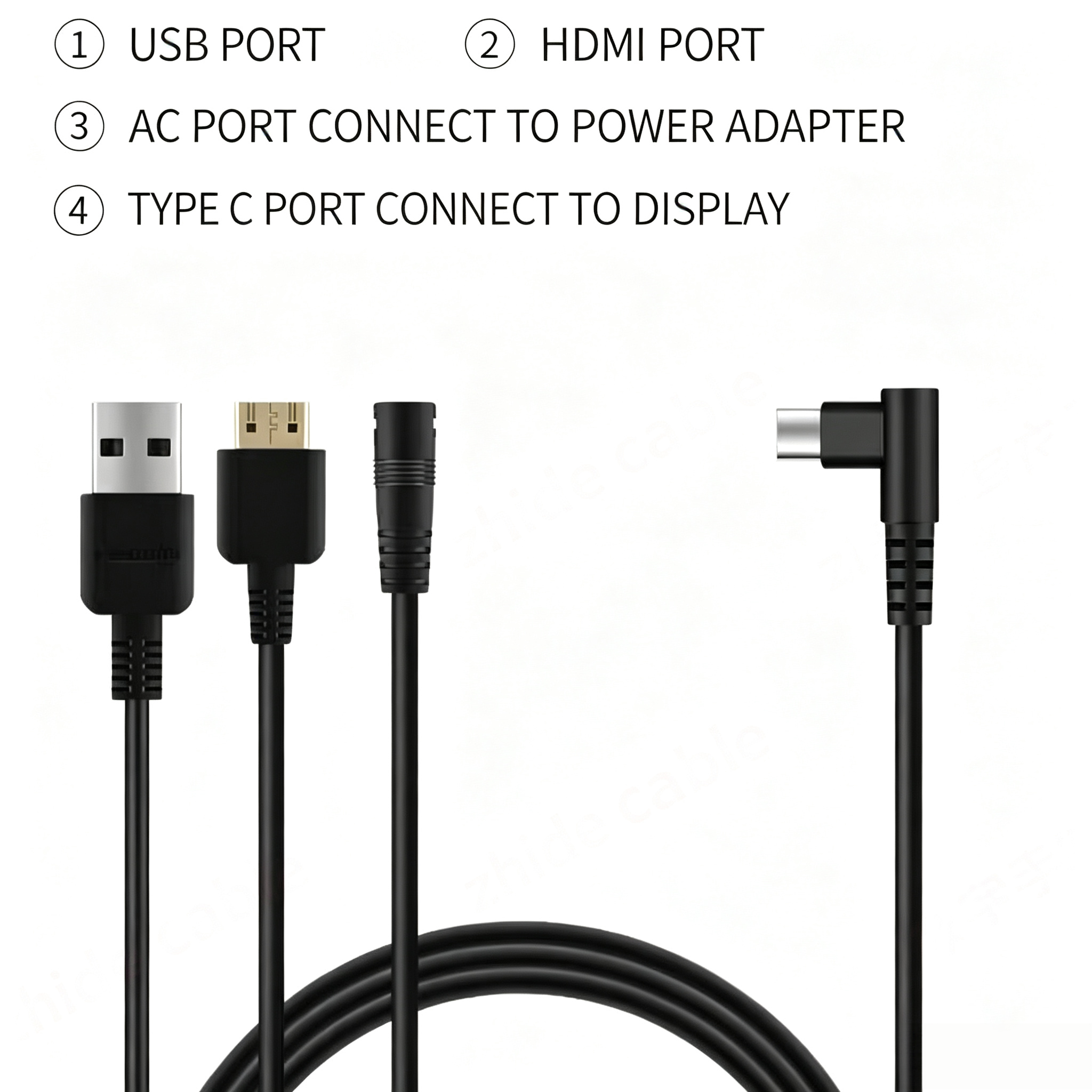 CB01 3 IN 1 Data Cable for Huion Kamvas GT1156 GT156HD Drawing Tablet