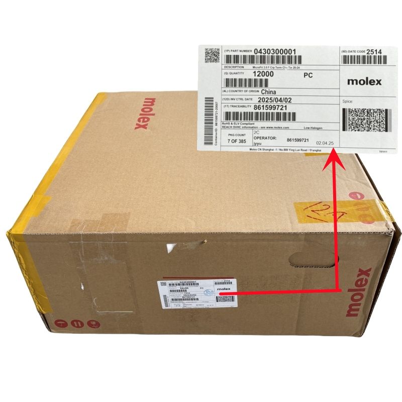 Molex Micro‑Fit 3.0 Crimp Terminal 43031‑0002 43030‑0001 Male Female Crimp Contact 20‑24AWG