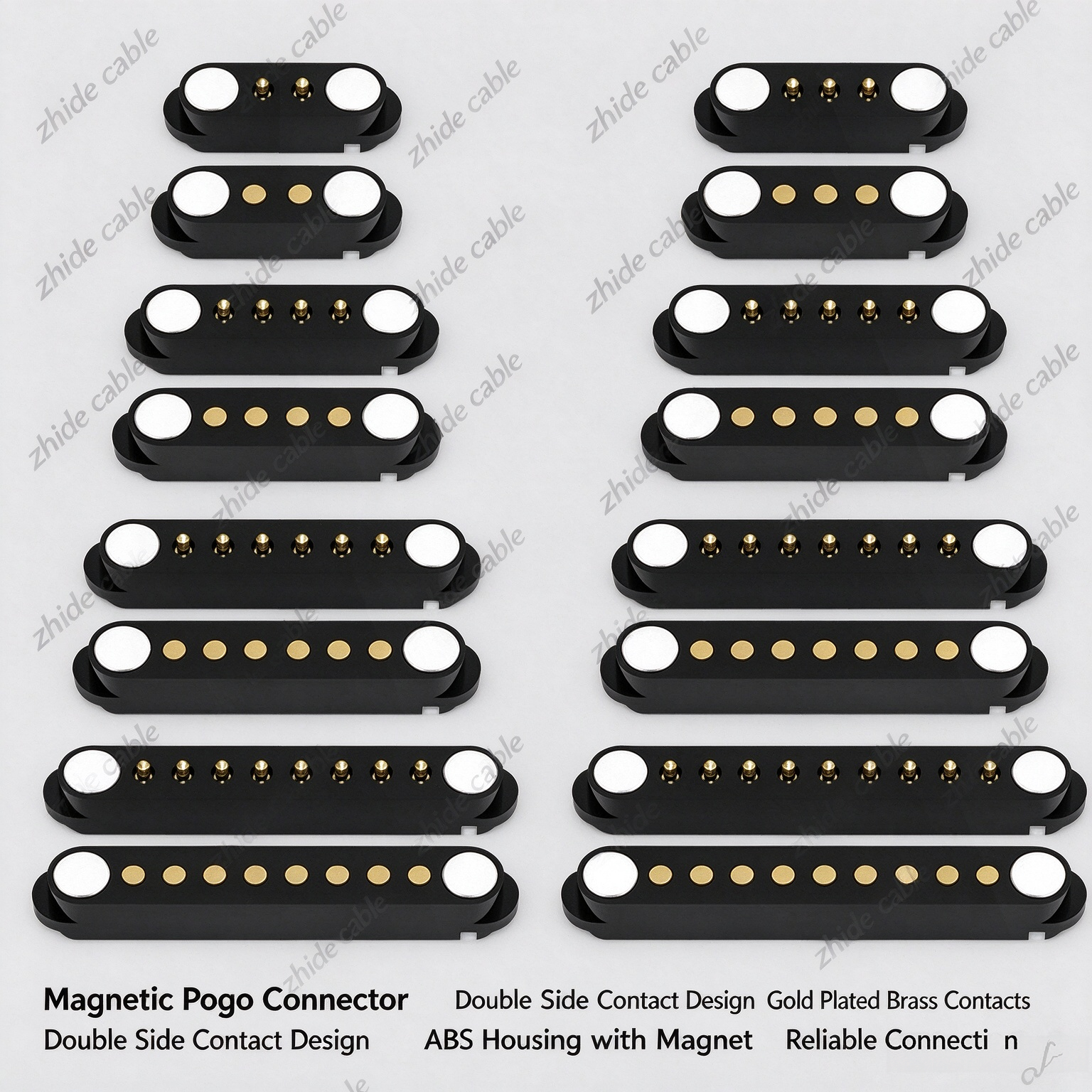 Custom Magnetic Pogo Pin Connector 2Pin~9Pin Magnetic Power Signal Connector | Zhide Cable插图2