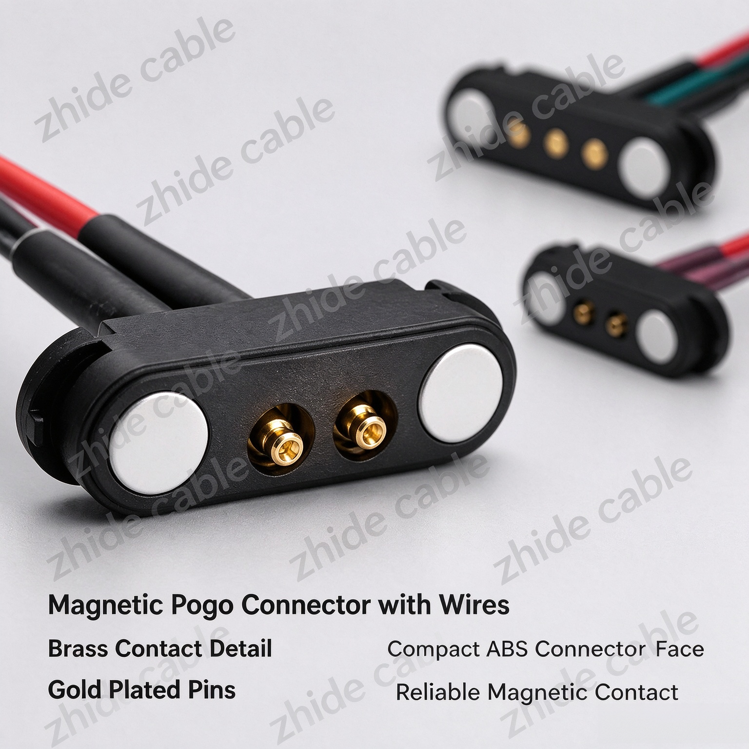 Custom Magnetic Pogo Pin Connector 2Pin~9Pin Magnetic Power Signal Connector | Zhide Cable插图1