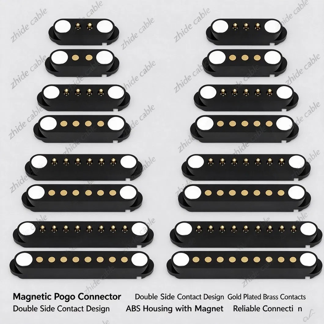 wearable device magnetic pogo pin connector 2pin 3pin 4pin 5pin 6pin 7pin 8pin spring loaded magnetic connector with mounting ear option