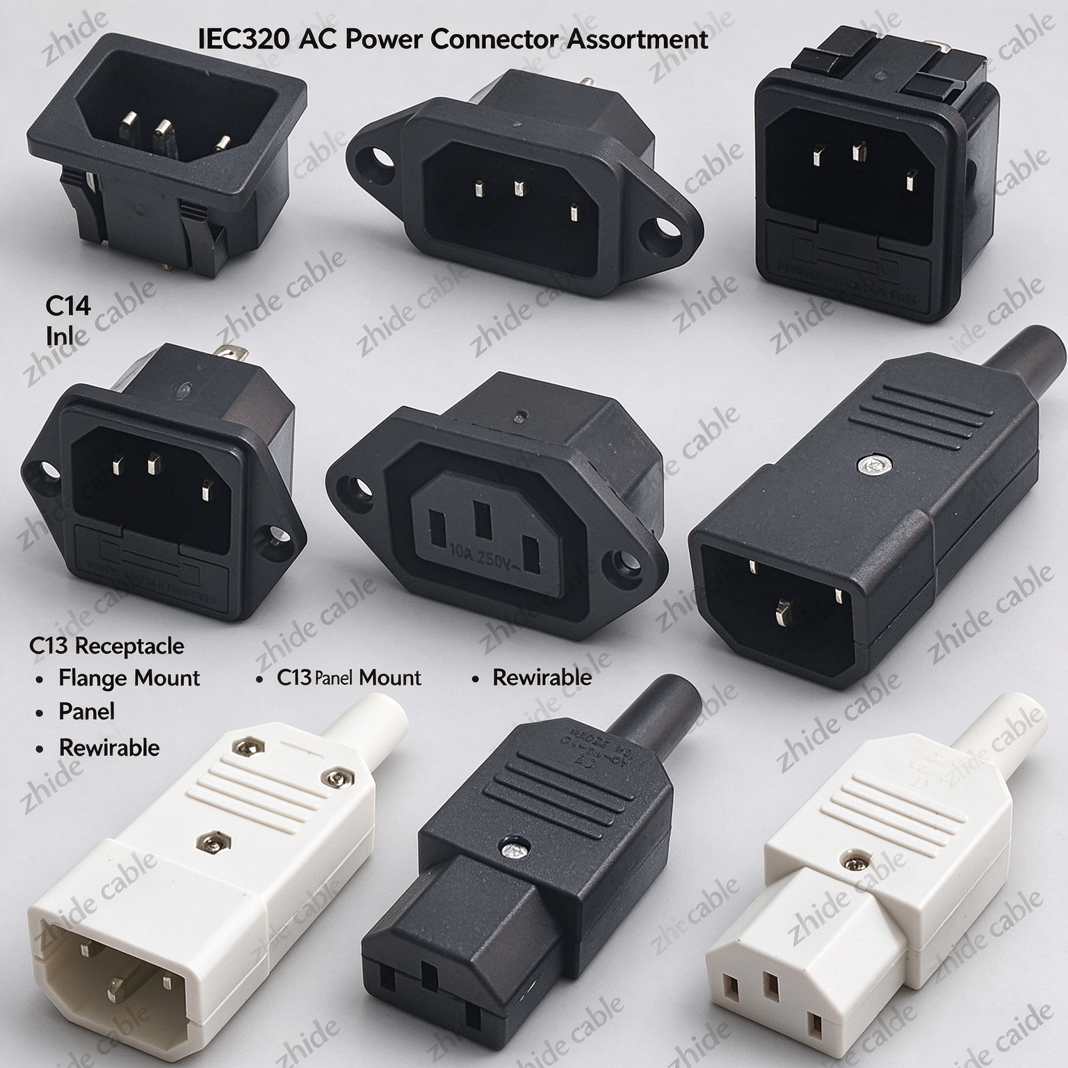 IEC320 C13 C14 C15 AC Power Inlet & Receptacle Socket插图1