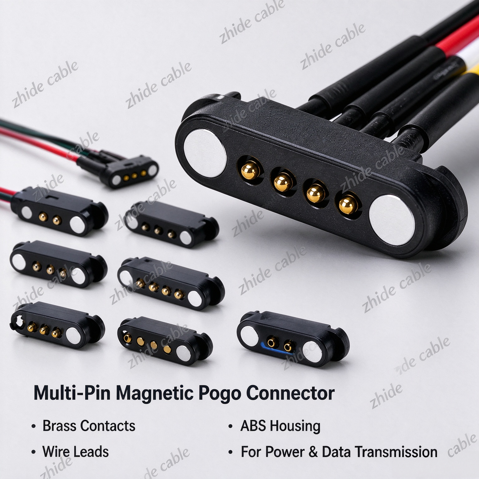 Custom Magnetic Pogo Pin Connector 2Pin~9Pin Magnetic Power Signal Connector | Zhide Cable插图4