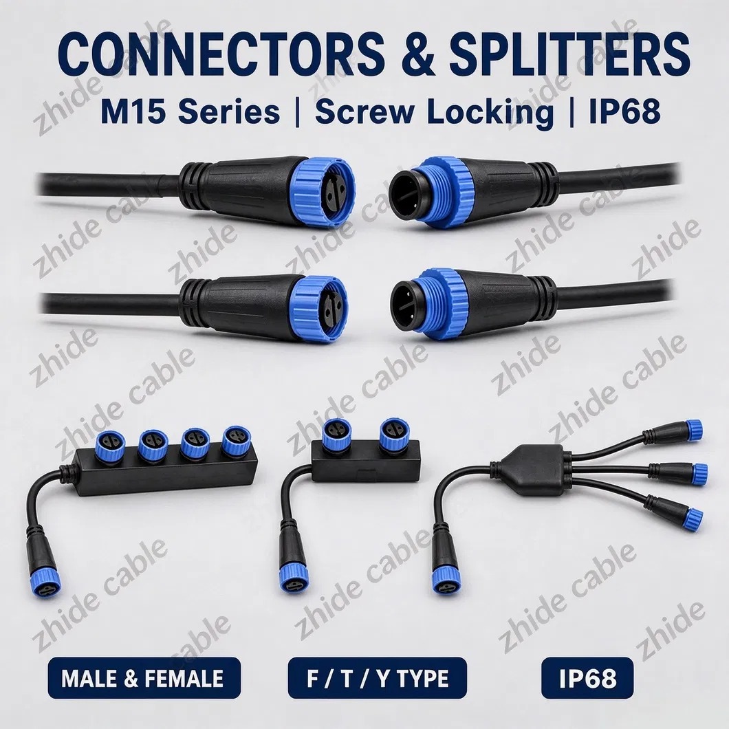 M15 IP68 Screw Lock Waterproof Connector cable